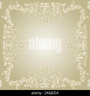 Frame ornaments and snowflakes  vintage vector Stock Vector