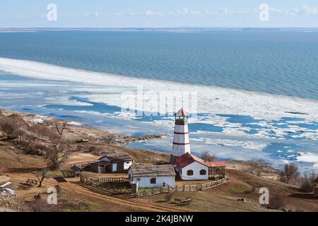 The Frozen Winter Azov Sea On The Beach Of Taganrog City, Rostov Region ...