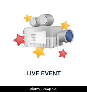 Live Event icon. 3d illustration from digital marketing collection. Creative Live Event 3d icon for web design, templates, infographics and more Stock Vector