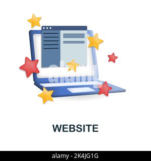 Website icon. 3d illustration from digital marketing collection. Creative Website 3d icon for web design, templates, infographics and more Stock Vector