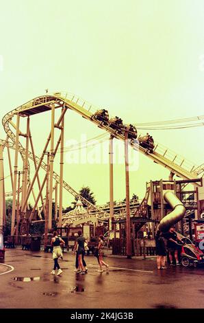 Storm Chaser roller Coaster at Paultons Park, Ower, Romesy, Hampshire, England, United Kingdom. Stock Photo