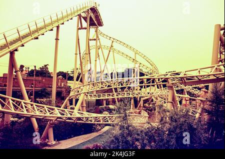 Storm Chaser roller Coaster at Paultons Park, Ower, Romesy, Hampshire, England, United Kingdom. Stock Photo