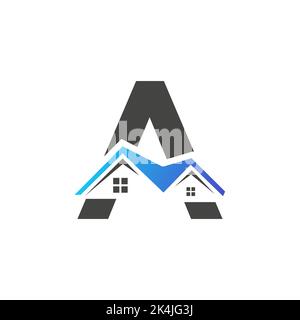 Initial Letter A Real Estate Logo With Building Roof For Investment and Corporate Business Template Stock Vector