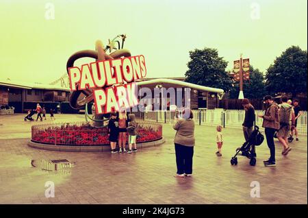 Paultons Park Sign, Ower, Romesy, Hampshire, England, United Kingdom ...