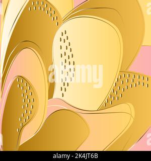 Golden pink abstract background. Modern trendy shiny holiday template. Graphic design banner, poster, greeting card, invitation, celebration, magazine Stock Vector
