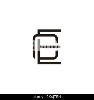 letter ec simple linked line logo vector Stock Vector
