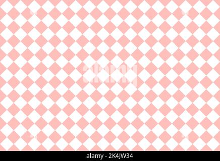 Pink and white Checkered diamond background seamless pattern. Vector illustration Stock Vector