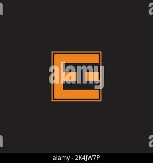 letter he abstract negative space logo vector Stock Vector