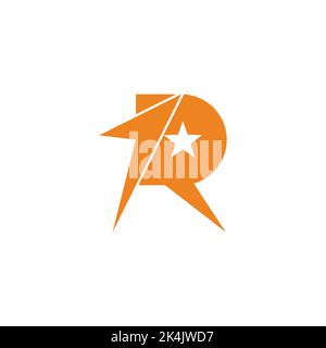 letter r star arrow simple geometric logo vector Stock Vector
