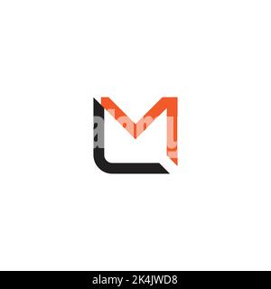 letter lm simple colorful geometric line square logo vector Stock Vector