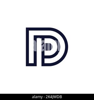 letter rd stripe line geometric logo vector Stock Vector