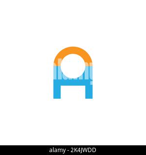 letter oh colorful simple colorful fun logo vector Stock Vector