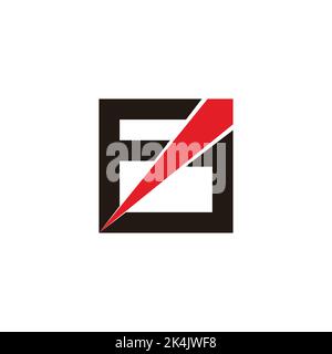 letter fj square swoosh arrow logo vector Stock Vector