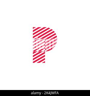 letter p stripes square silhouette logo vector Stock Vector