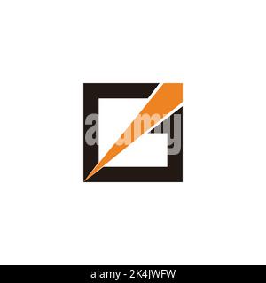 letter g square swoosh arrow geometric logo vector Stock Vector