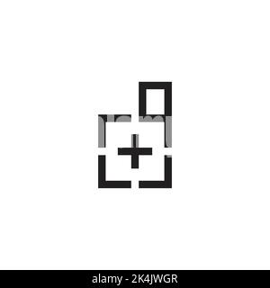 letter d simple plus medical hospital health care logo vector Stock Vector