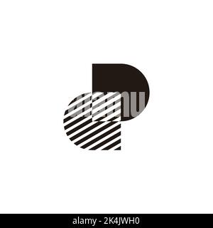 letter dp stripes shadow abstract logo vector Stock Vector