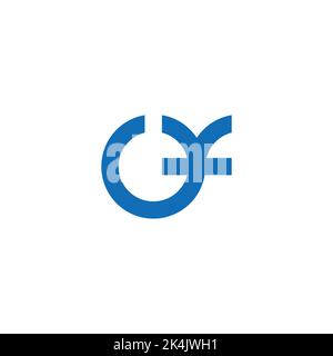letter oy simple round geometric logo vector Stock Vector