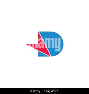 letter d click cursor pointer logo vector Stock Vector