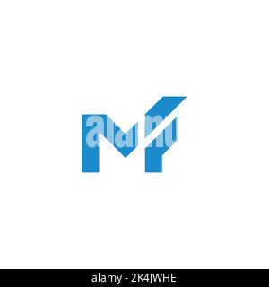 letter mf simple geometric finance up logo vector Stock Vector