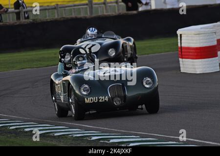Nigel Webb, John Young, Jaguar C-Type, Freddie March Memorial Trophy, a 60 minute, two driver event for sports cars reminiscent of the Nine Hour races Stock Photo