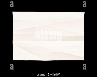 White paper creased poster isolated on black background Stock Photo