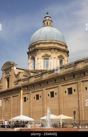 Dome of the 16th century Basilica of Santa Maria degli Angeli, Church of St Mary of the Angels, Assisi, Umbria, Italy Stock Photo