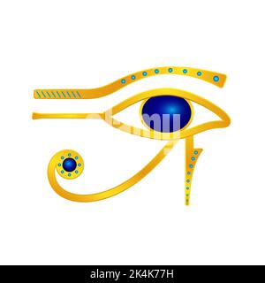 Horus eye (Wadjet), Eye of Ra. Ancient Egyptian Hieroglyphic Mystical ...