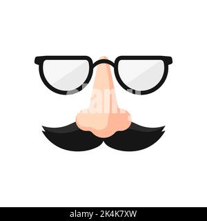 Comedy fake nose mustache, eyebrows, glasses icon 14617913 Vector Art at  Vecteezy