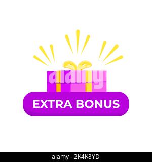 Gift box with extra bonus icon Stock Vector