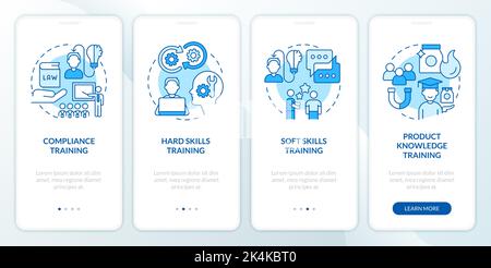 Corporate training for workforce blue onboarding mobile app screen Stock Vector