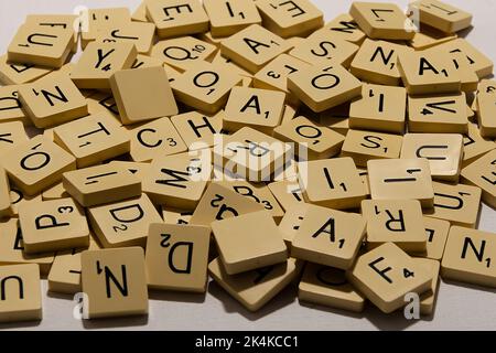 Chaos in scrabble Stock Photo