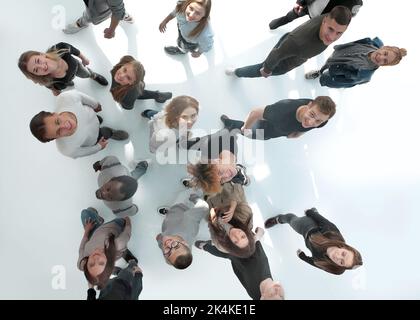 top view .groups of diverse young people moving towards each other Stock Photo