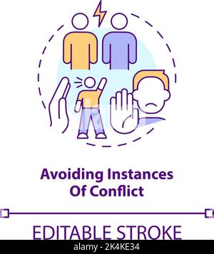 Avoiding instances of conflict concept icon Stock Vector