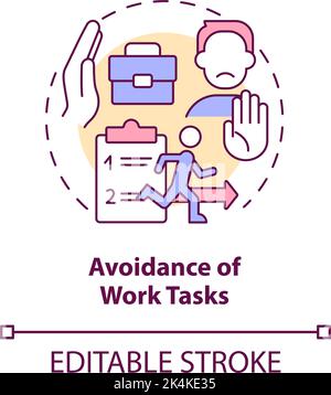 Avoidance of work task concept icon Stock Vector