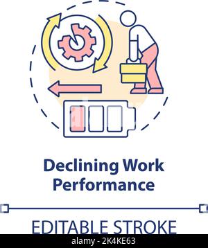 Declining work performance concept icon Stock Vector