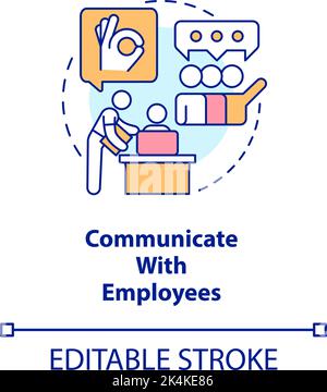 Communicate with employees concept icon Stock Vector