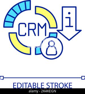 Integration of CRM systems RGB color icon Stock Vector