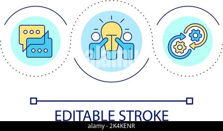 Exchange of ideas loop concept icon Stock Vector