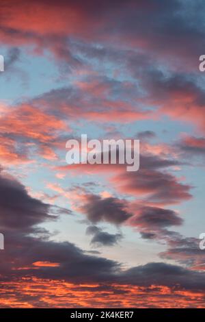 Red sunset sky and clouds. Scotland Stock Photo