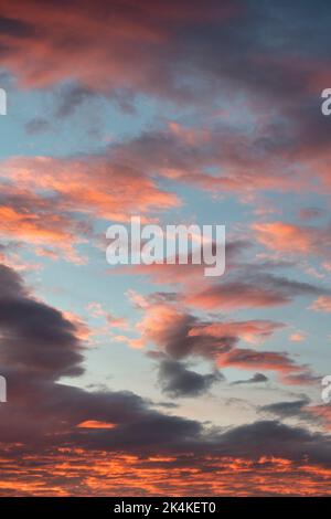 Red sunset sky and clouds. Scotland Stock Photo