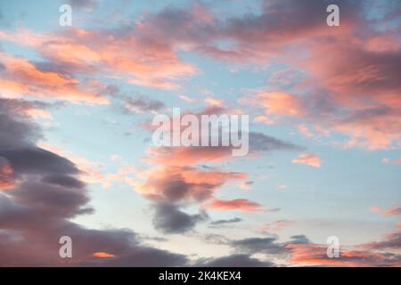 Red sunset sky and clouds. Scotland Stock Photo