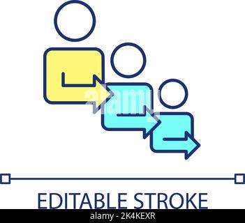 Forming mentor-mentee relationship RGB color icon Stock Vector