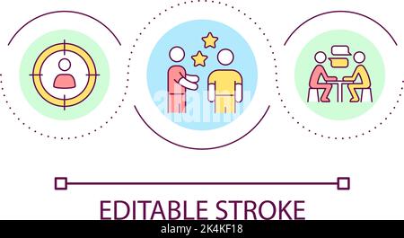 Choose who to network loop concept icon Stock Vector