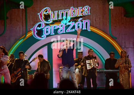 Coral Gables, USA. 29th Sep, 2022. CORAL GABLES, FLORIDA - SEPTEMBER 29: Carlos Vives and Los Angeles Azules perform onstage during the 2022 Billboard Latin Music Awards at Watsco Center on September 29, 2022 in Coral Gables, Florida. (Photo by JL/Sipa USA) Credit: Sipa USA/Alamy Live News Stock Photo