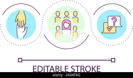 Look for soulmate loop concept icon Stock Vector