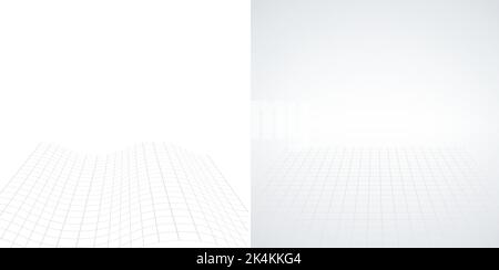 Perspective grid Architectural drawing. Geometric background. Stock vector illustration isolated on white background. Stock Vector