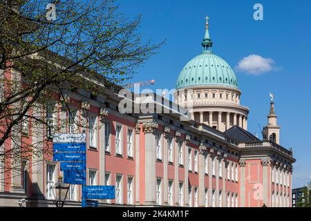 Potsdam City Palace and Brandenburg State Parliament, with the dome of the Nikolaikirche in the background Stock Photo