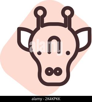 Giraffe head isolated on white background. Hand drawn vector ...