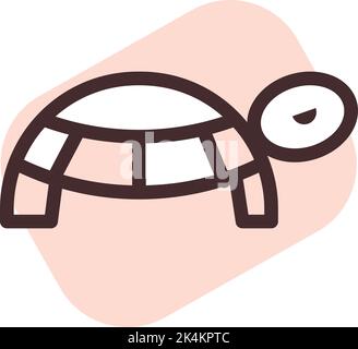 Brown turtle, illustration, vector on a white background. Stock Vector